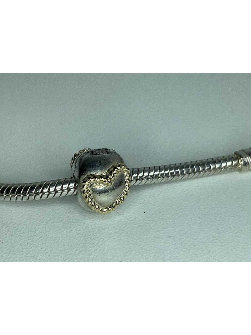 Pandora Braided Heart Clip Charm 14k Accent Retired